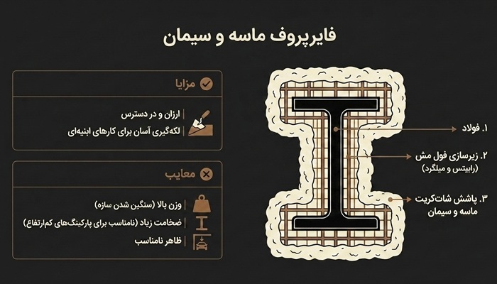پوشش ضد حریق فایرپروف Fireproof چیست؟ 7 فایرپروف ماسه و سیمان