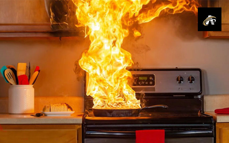 A fire in the kitchen